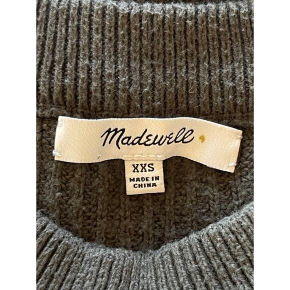 MADEWELL Patch Pocket Knit Sweater Dark Forest Green XXS - Picture 5 of 6